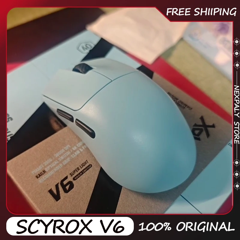 SCYROX V6 Gaming Mouse, Pixart 3950, Omoron Switches, Web Based Software, 8K Dongle Included Esports gaming mouse Gift