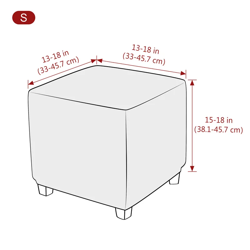1PC Elastic Ottoman Covers Washable Non-slip Footrest Stool Cover Square Soft Footstool Case Furniture Protector Home Bedroom