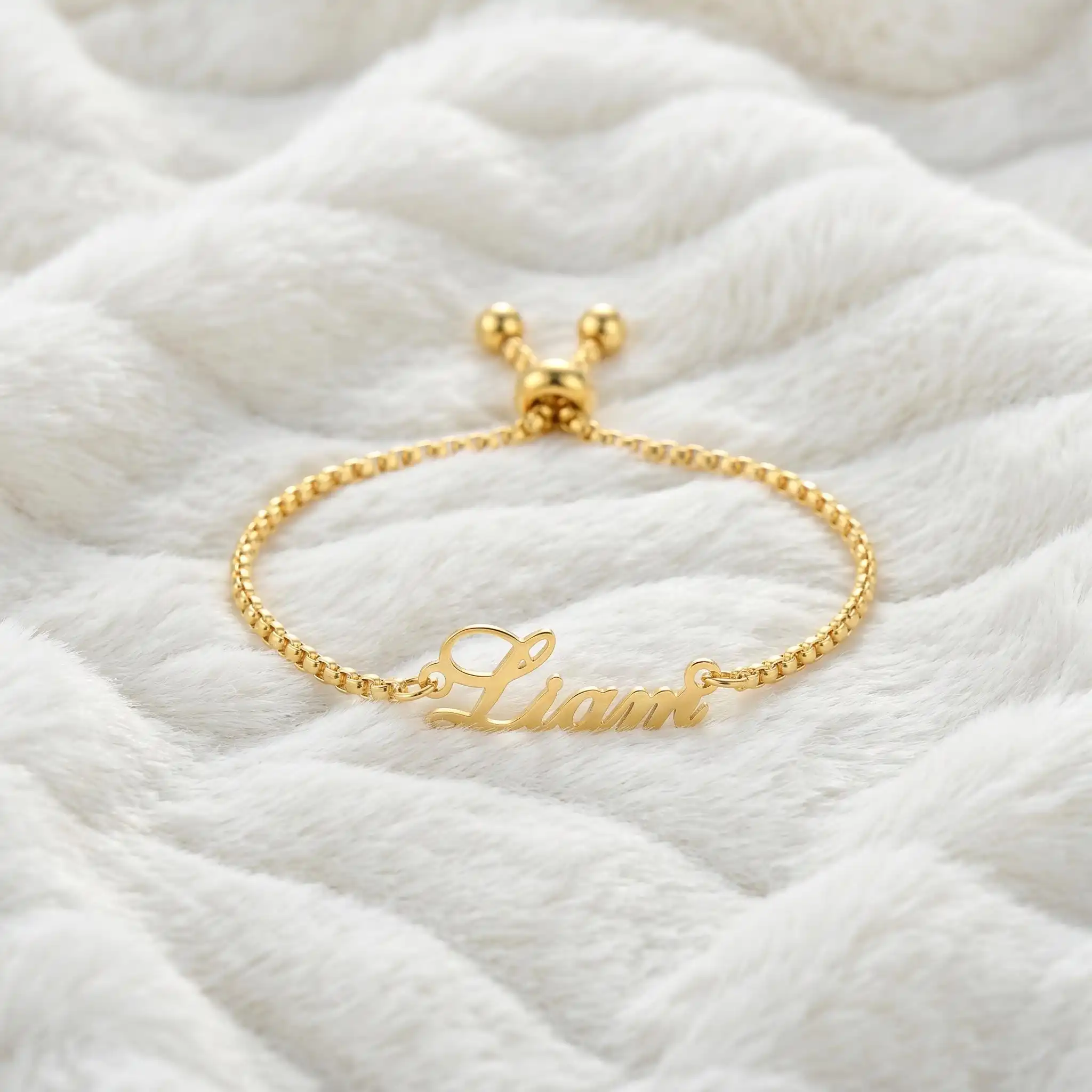 Customized Name Bracelet Women Kids Stainless Steel Adjustable Stretch Arabic Letter Bracelets with Box Chain Gifts - view 2