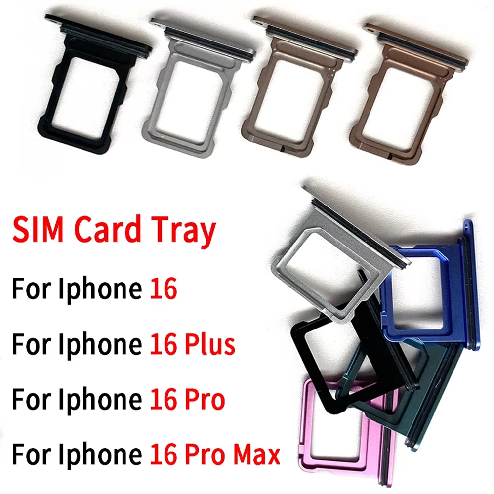 For iPhone 16 16 Plus / 16 Pro Max  / 16e 16 E（Dual Card）SIM Card Holder Tray chip slot drawer Holder Adapter Socket