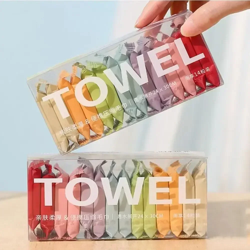 14-Pack Disposable Portable Travel Towels Thickened Face Towels Compressed Towels Individually Packaged 24x30Cm