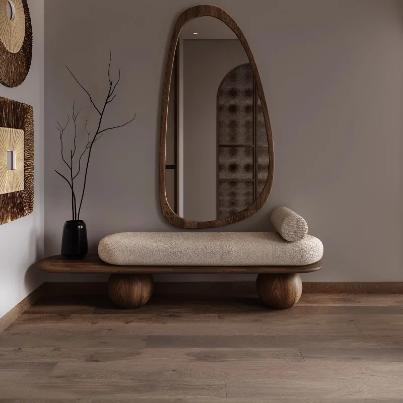 Household shoe change long strip low stool French entrance sofa stool wearing shoe stool middle ancient style bed  shoes
