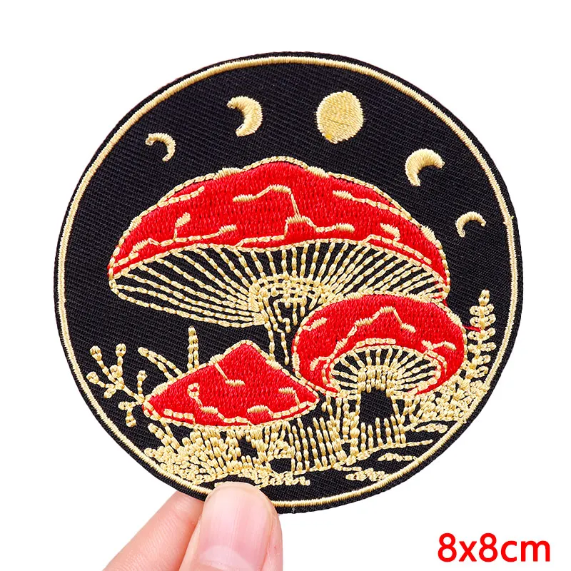 Mushroom/Lighthouse Patch Punk Tarot Embroidery Patch Iron On Patches For Clothing thermoadhesive Patches On Clothes Sew DIY