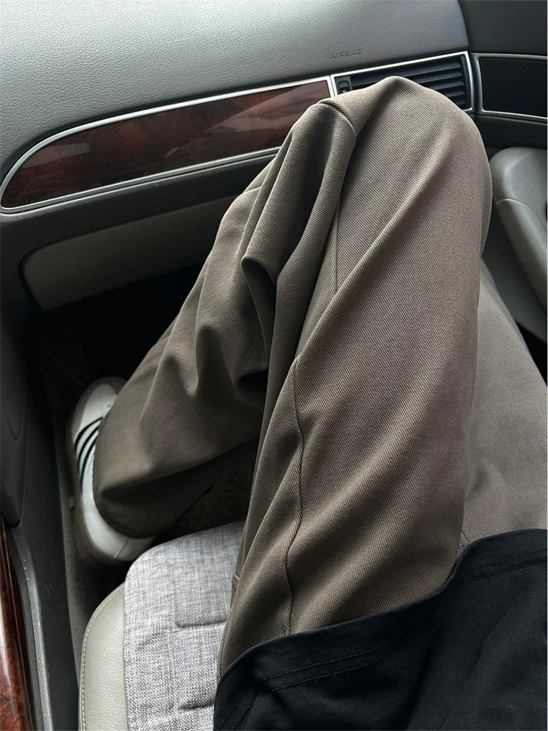 

Коричневые джинсы в американском стиле ретро, мужские зимние новые свободные прямые рабочие брюки, модные брендовые молодежные повседневные джинсы