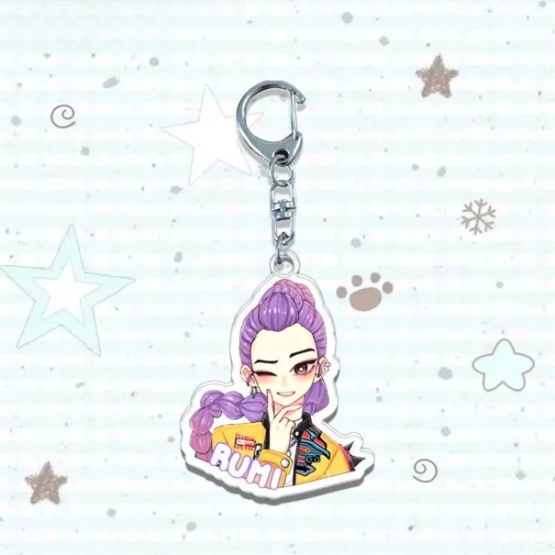 

8pcs/set Kpop Demon Hunters Acrylic Keychain Backpack Pendant Decoration Keyring Cartoon gift