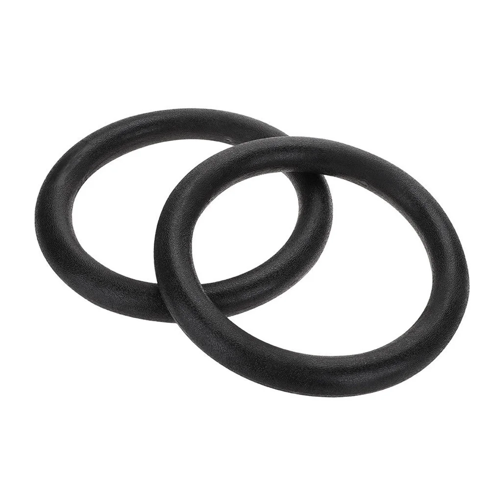 2PCS Replacement Fitness Rings Plastic Gymnastic Ring for Strength Bodyweight Training Cross-Training Workouts (Black)