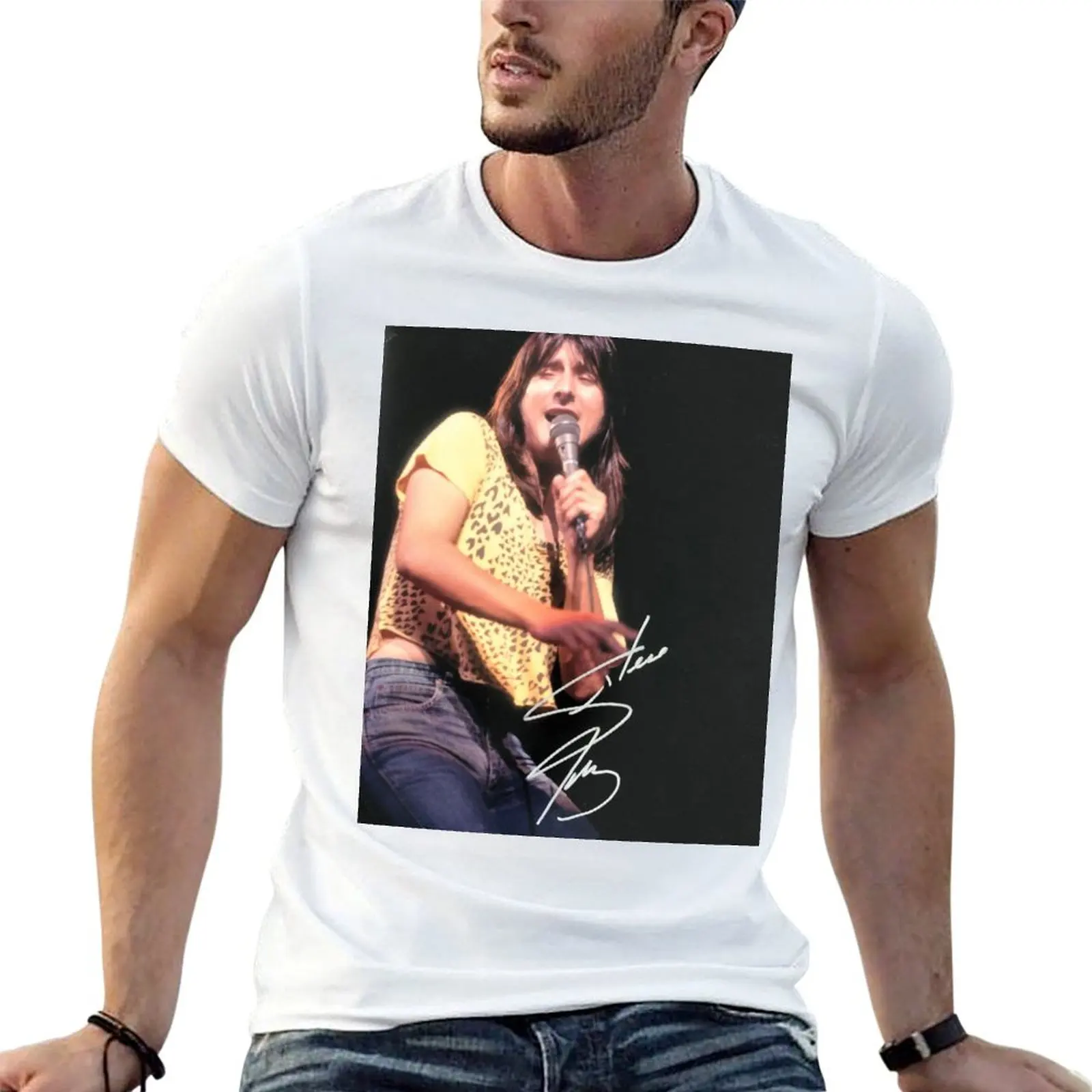 

steve perry Signed T-Shirt t shirt man cotton man t shirt cotton high quality T-Shirt