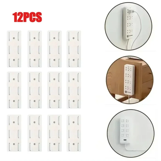 An der Wand montierter, selbstklebender Steckdosenleisten-Fixierer, abnehmbarer Kabel-Organizer, Desktop-Steckdosenhalter für Büro und Zuhause