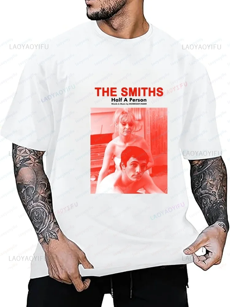 Retro The Smiths Band Trend Shibuya Short-sleeved Men's and Women's Universal Shirt Pattern Large-sized T-shirt