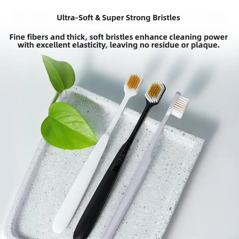 3 Pack Perfect For Daily Home Oral Care For All Family Members Soft Bristle Wide Head Toothbrush Non Slip Ergonomic Handle
