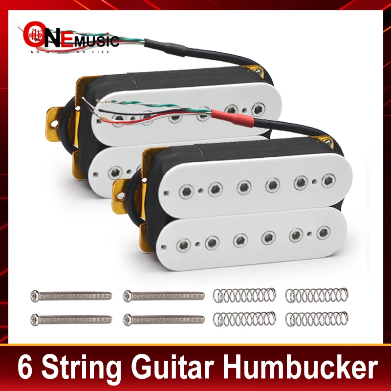 6 String Electric Guitar Pickups Humbucker Dual in Line Adjustable 12pcs Hex Screw Pickup White