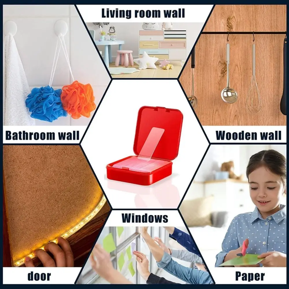 60Pcs/120Pcs Multifunction Waterproof Double Sided Adhesive Non-markin Cuttable Wall Stickers Reusable Transparent Adhesive Tape