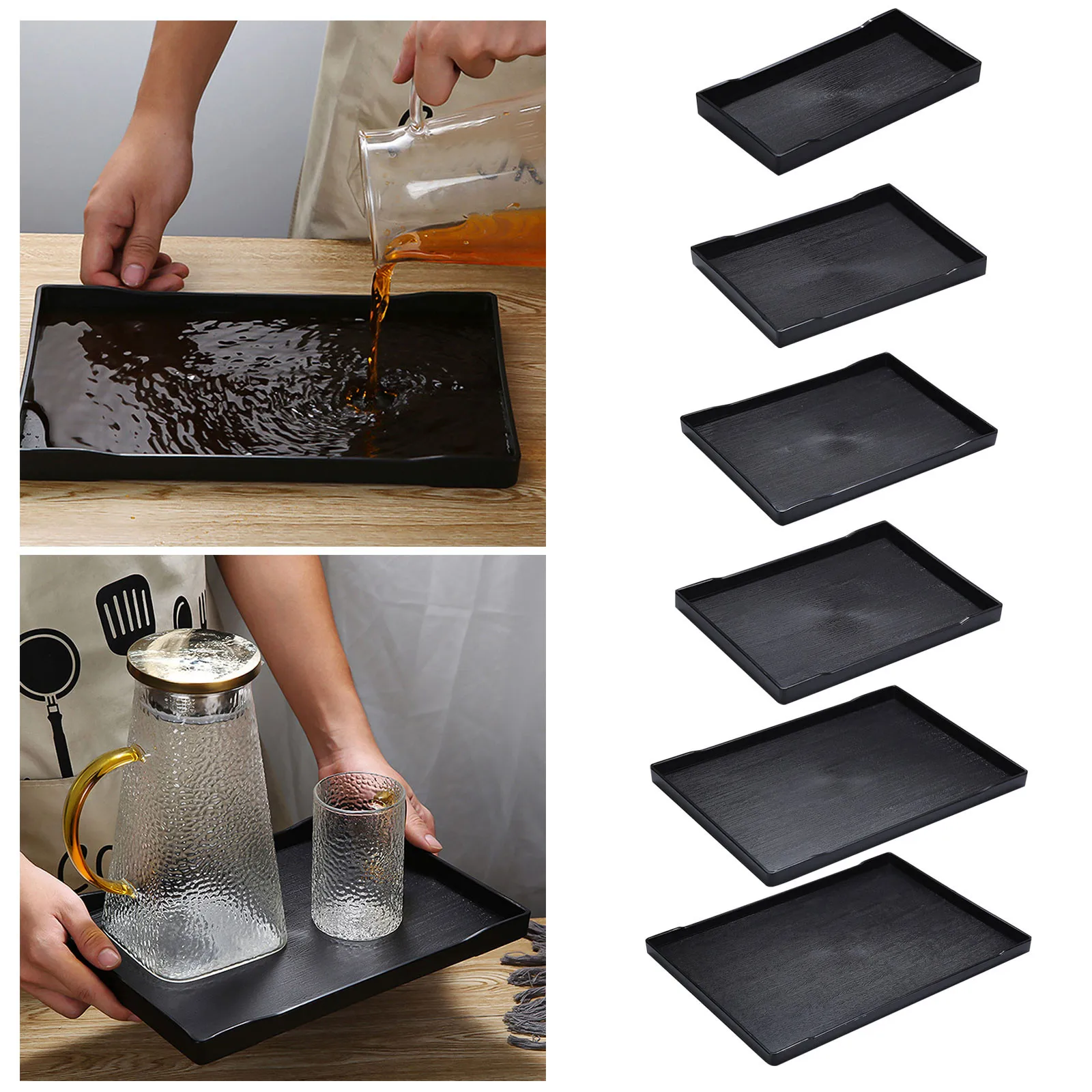 

1 шт. прямоугольные подносы для сервировки еды, прямоугольный поднос для сервировки еды, подходящий для небольших листов для печенья для тостера, духовки