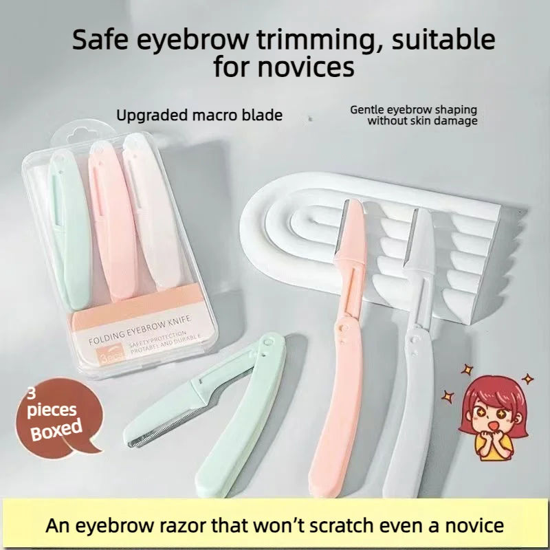 Safe Folding Ladies Face Shaver Eyebrow Trimmer Blade Anti-Scratch Razor Makeup Tools Eyebrow Trimmer Face Razor for Women