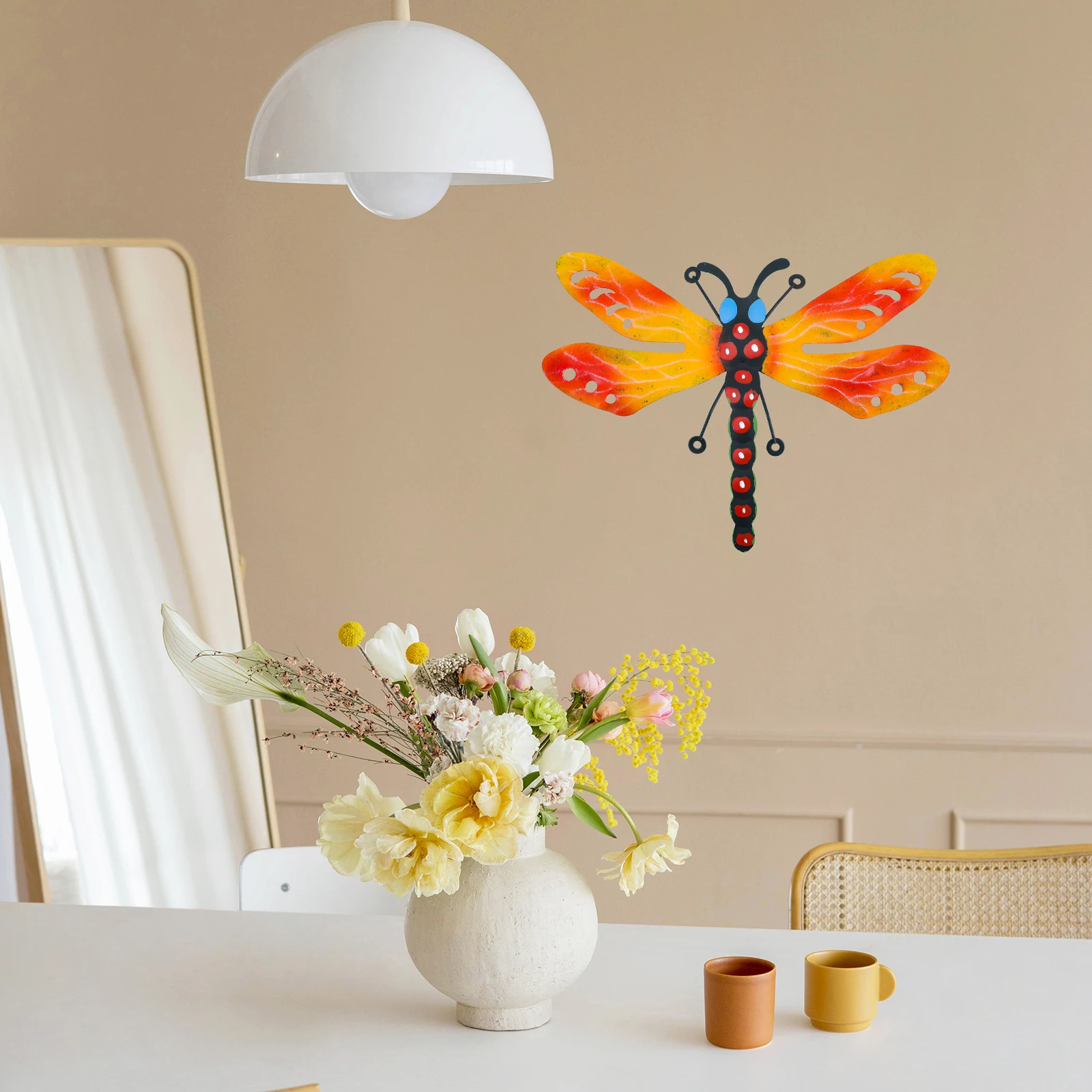 

Durable Iron Dragonfly Wall Pendant Decorations For Indoor Outdoor Fence Metal Art Wall Hanging Crafts