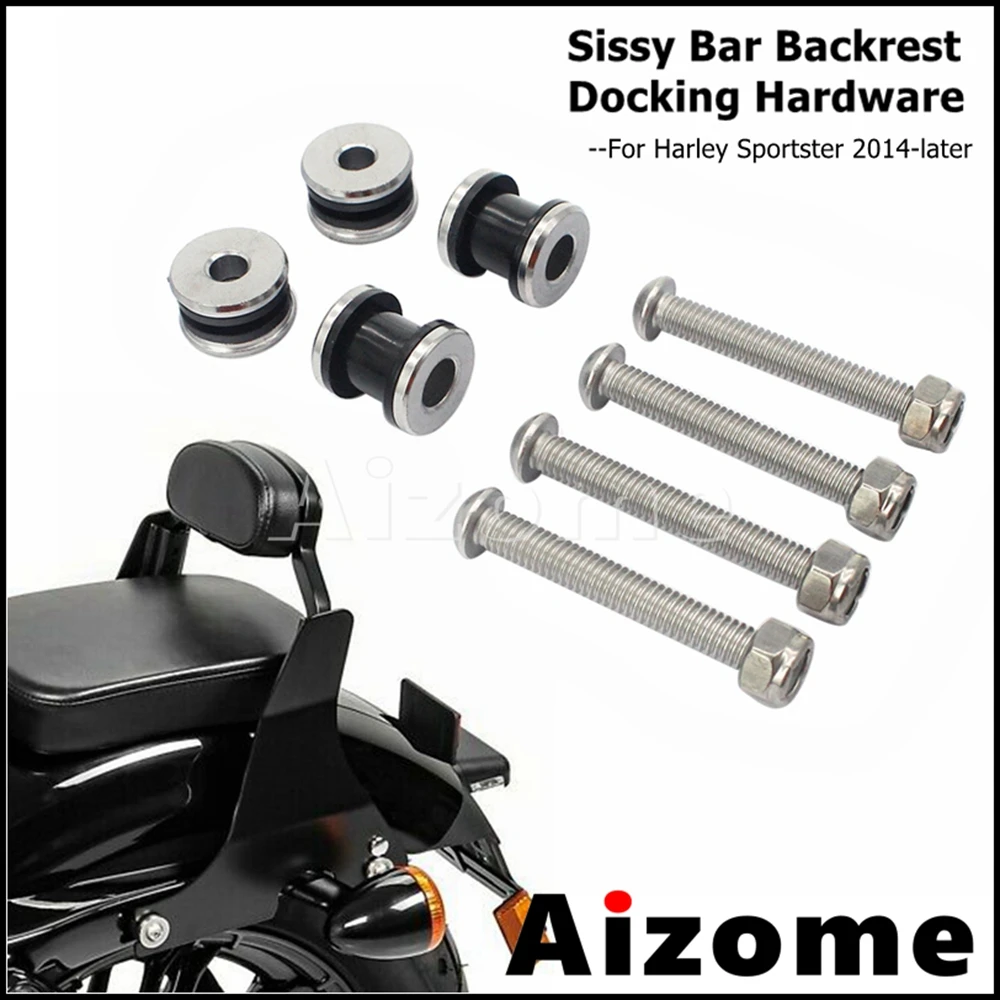 Chrome Motorcycle Docking Hardware Mounting Sissy Bar Backrest Kit For Harley Sportster XL 48 72 883 1200 XL1200 XL883 2014-2020