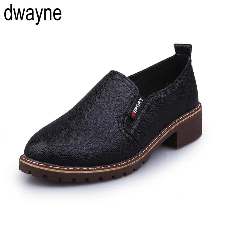 W nowym stylu damskie płaskie pojedyncze buty okrągłe Toe buty Oxford kobieta PU damskie buty typu bullock casual wdc67