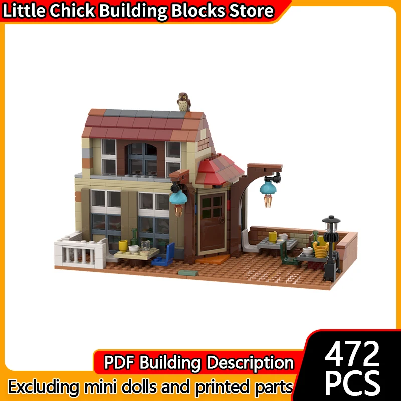 

City Street View Model MOC Building Bricks Cozy Cafe Restaurant Modular Technology Children Holiday Gifts Assemble Toys Suit