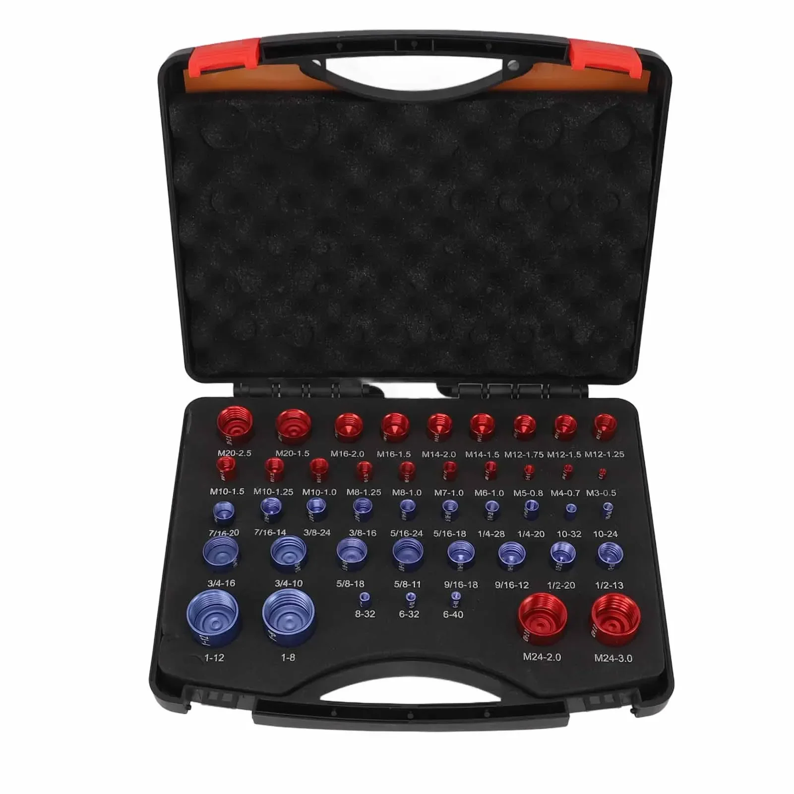 44pcs Nut and Bolt Thread Checker Red Blue Nut and Bolt Size Gauge Inch  Nut and Bolt Identifier Gauge Set