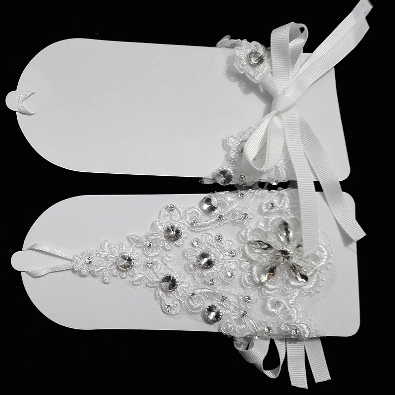 Gants De Mariage en dentelle perlée Pour femmes, accessoires De Mariage, poignet sans doigts, bon marché, jolis Gants De mariée