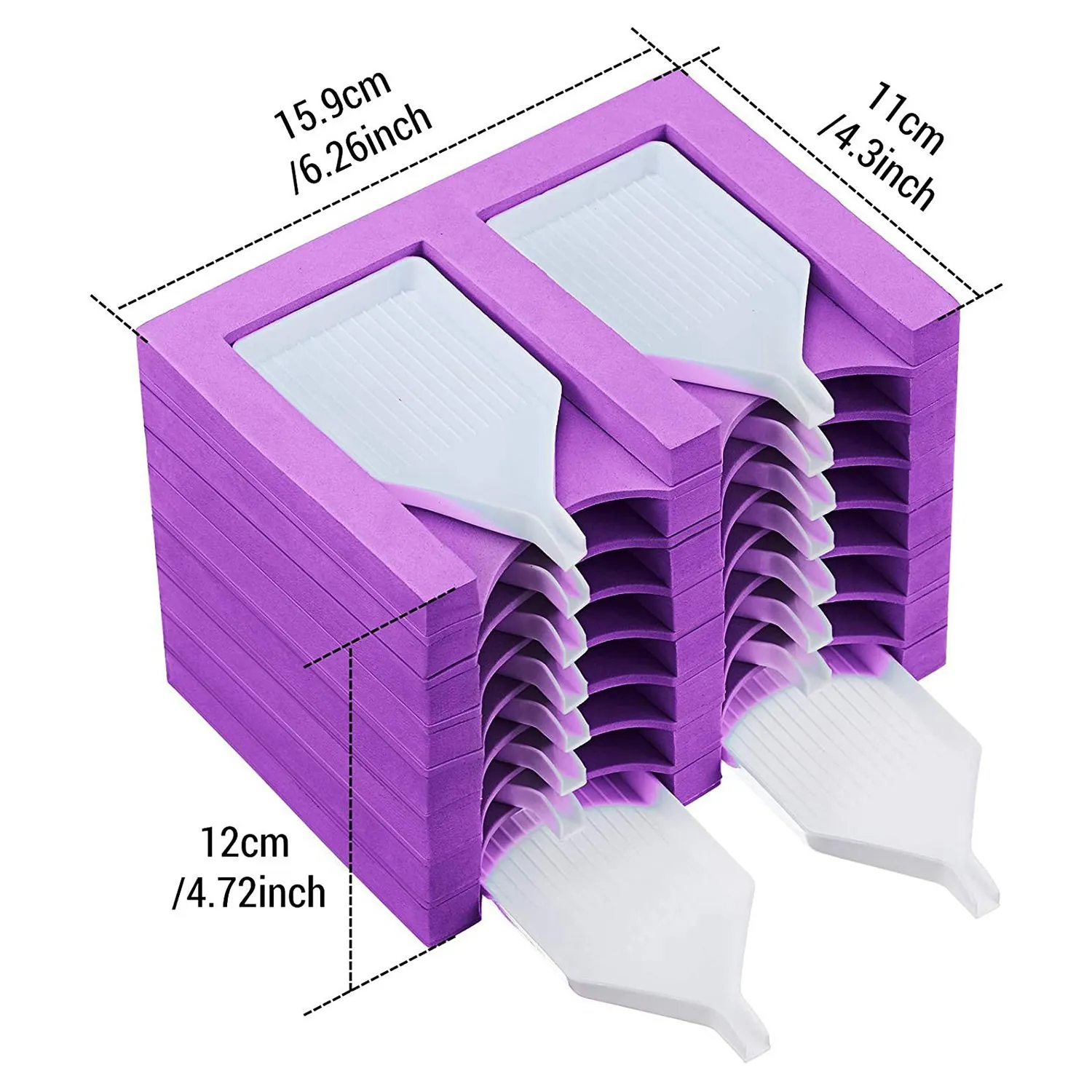 

2X 16 Slots Diamond Painting Tray Organizer Diamond Painting Accessories Tray Diamond Painting Tools Kits Purple