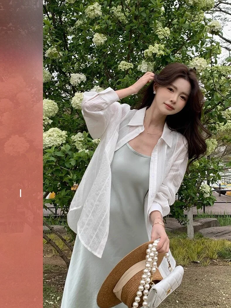 

Женская летняя легкая свободная рубашка Zozoa Home с защитой от солнца, повседневная, утягивающая, для кондиционированных помещений