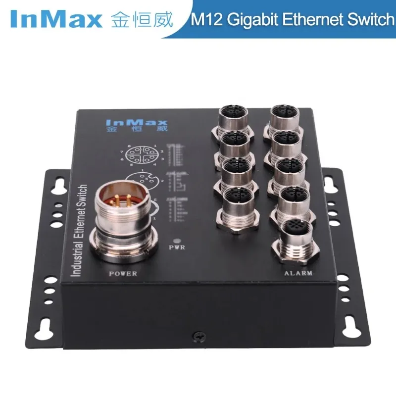 8 port M12 x-code En50155 railway metro subway vehicle on-board 12V 48V 110V gigabit rugged industrial network ethernet switch