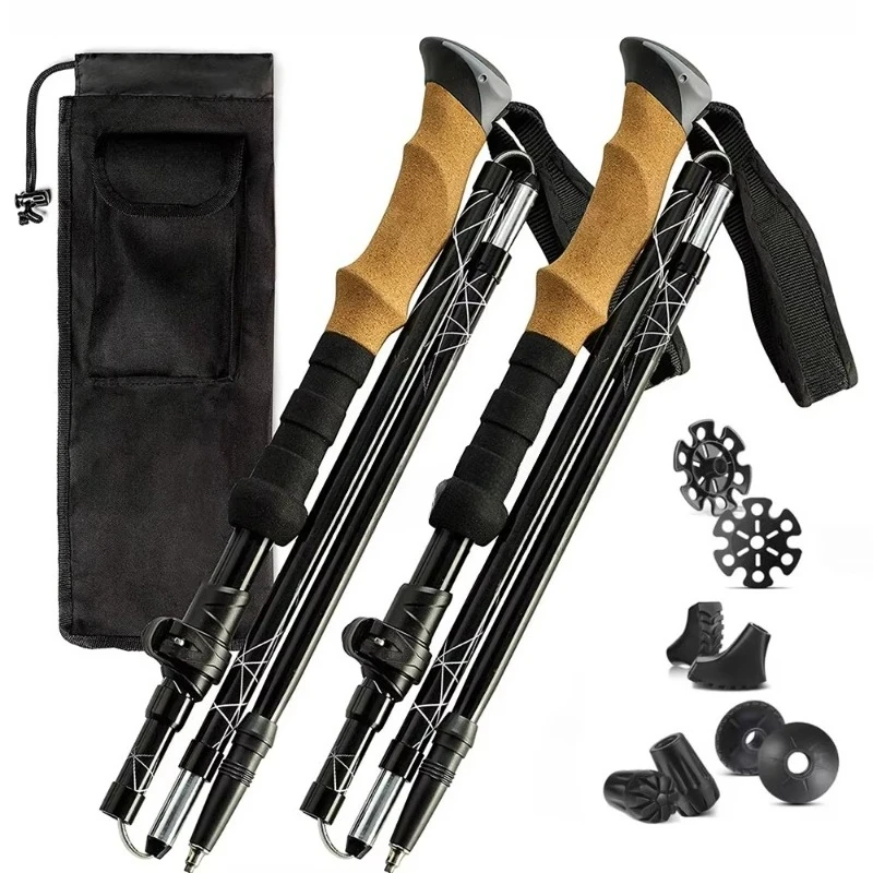 

High-quality ski poles foldable 5-section Nordic canes canes hiking poles