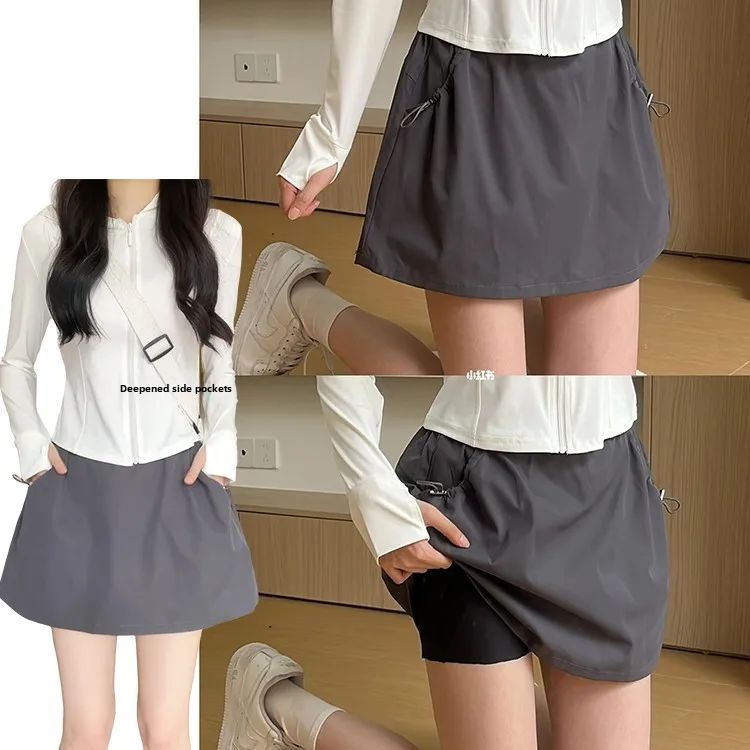 ay Faionable Casual Workwear Rock Hosen Damen Sommer 2025, neuer A-Linie, hohe Taille, schlankmachender Sport-F-Rock