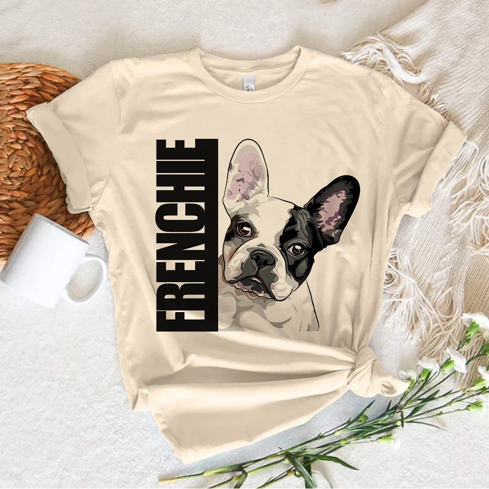 Maglietta Bulldog francese maglietta firmata da donna ragazza grafica divertente abbigliamento 2000s