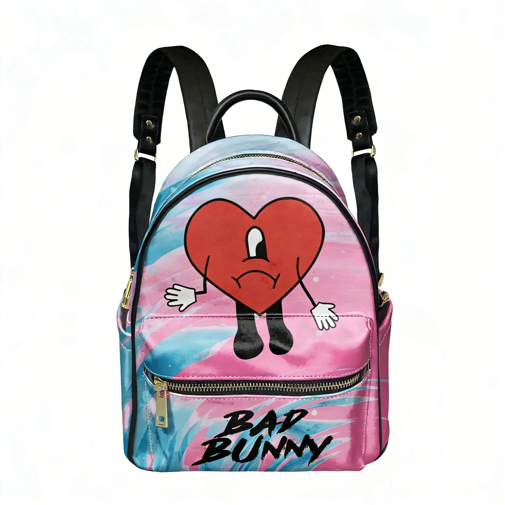 Bad Bunny Hip hop Rapper Backpack Womens Men Personalized Double Shoulder Bag Business Travel Bookbag Rucksack Gift Daypack