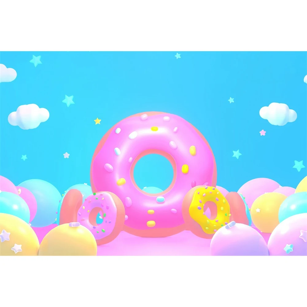 Candy Color Donuts Scene Baby Child Newborn Photography Background Photozone Photocall Photographic Backdrops For Photo Studio