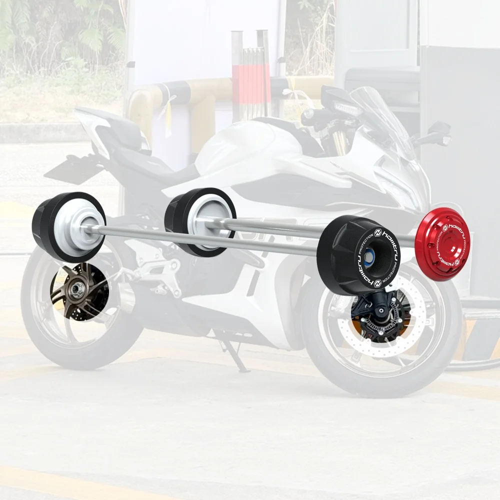 For CFMOTO 450SR 2023-2024 Motorcycle Front Rear Axle Fork Crash Slider Wheel Protector