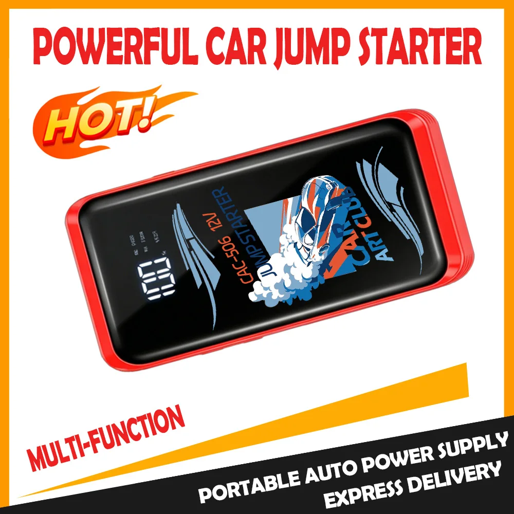 Car Jump Starter,12V Portable Car Battery Booster, Emergency Power Bank with LED SOS Light for Car Motorcycle SUV Truck