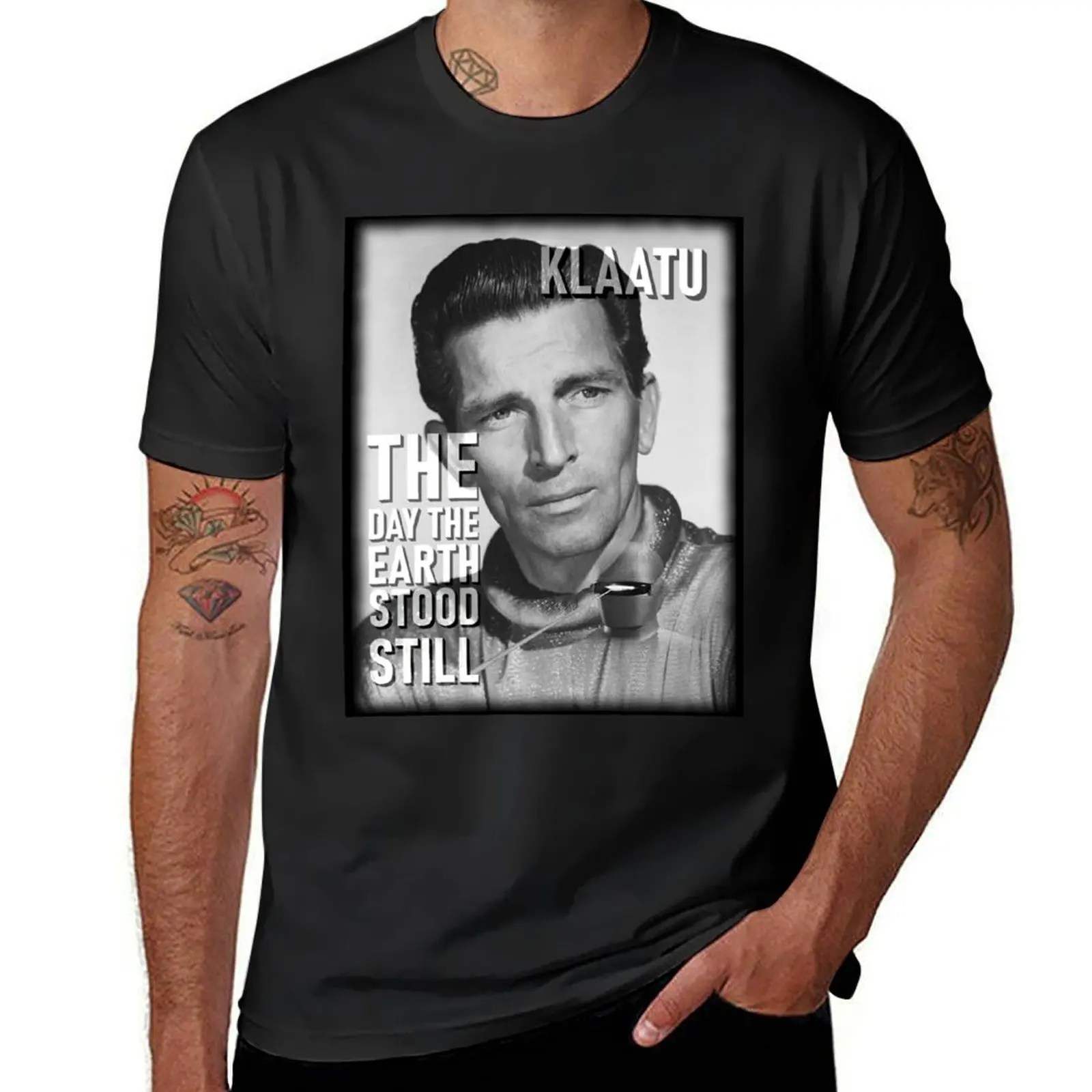 Michael Rennie As Klaatu - The Day the Earth Stood Still. T-Shirt Blouse customizeds Men's clothing