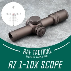 Tactical Riflescope RZ HD GEN III 1-10X24 34mm Tube FFP LPVO Scope Red EBR-9 Reticle FDE Color with Original Full Markings