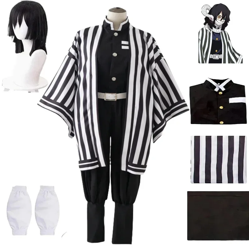 

Новые костюмы для косплея Iguro Obanai, игровые персонажи комиксов, Рождественский убийца демонов, белый пояс, средневековое платье, комплект костюмов GW02112025