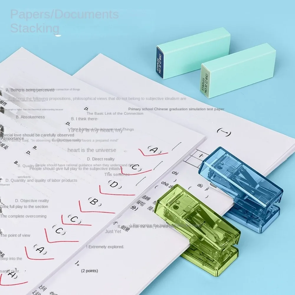 Mini Mini Stapler with 1000 Staples Transparent Office Binding Tools Effortless Durable Paper Staplers Paper Binding