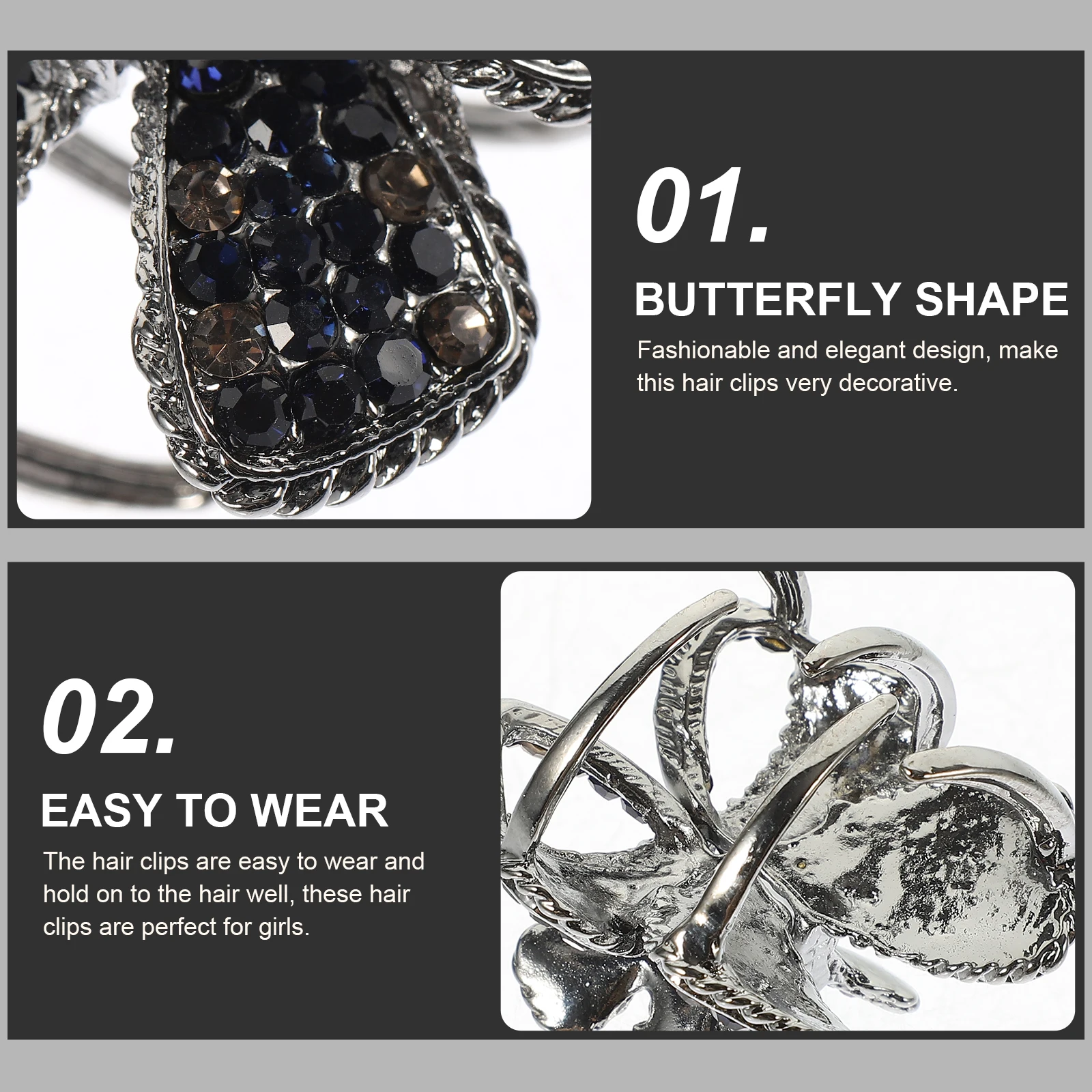 

Retro Butterfly Hair Claw Clip Women Ponytail Holder Small Metal Bun Accessory For Ponytail Holder Daily Party Use