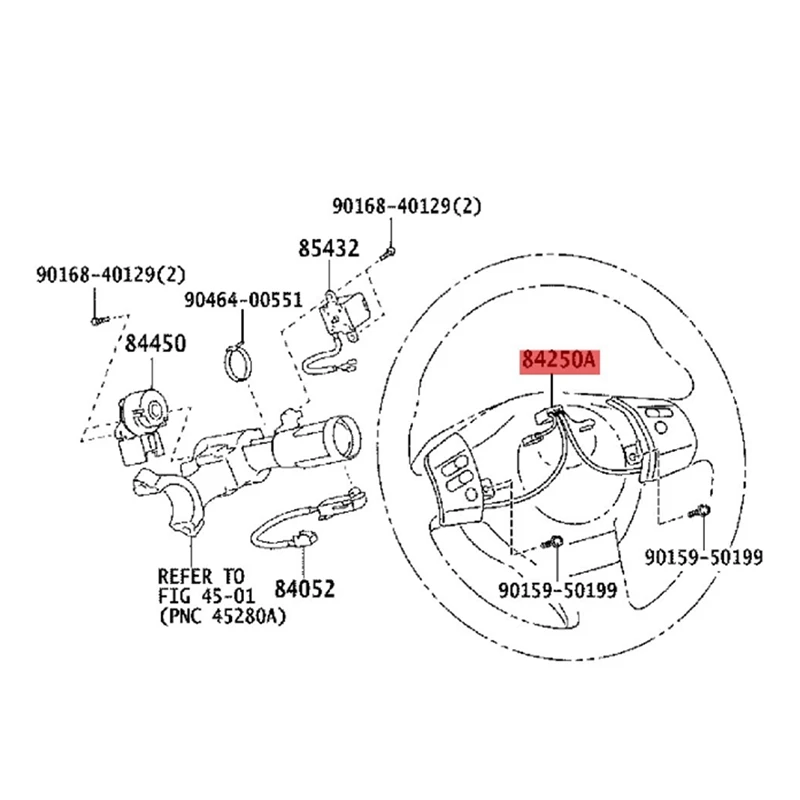 1 Piece Car Multifunction Steering Wheel Button Switch Phone Volume Button 84250-35070 Parts For Toyota FJ Cruiser 2006-2022