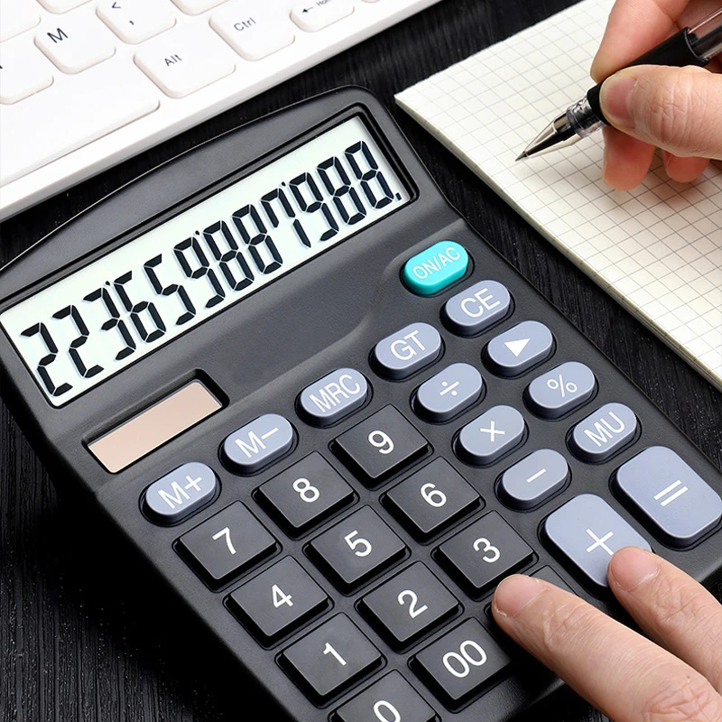 2025 Nueva calculadora de escritorio de 12 dígitos más vendida Control de energía bidireccional y calculadora correcta Suministros de oficina