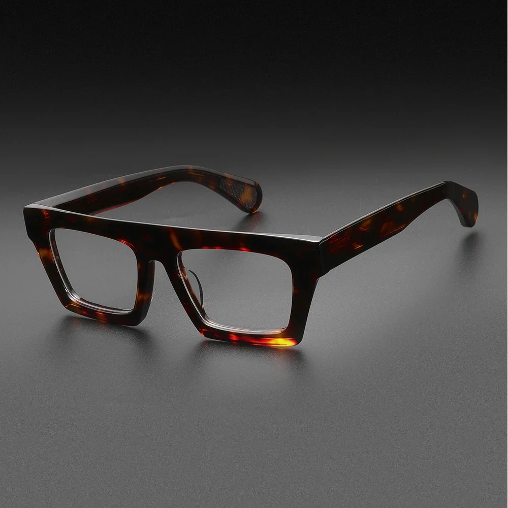 

High-quality Vintage Handmade Fashion Matte Acetate Square Men Glasses Frame Eyeglasses Women Myopia Reading Optical Eyewear