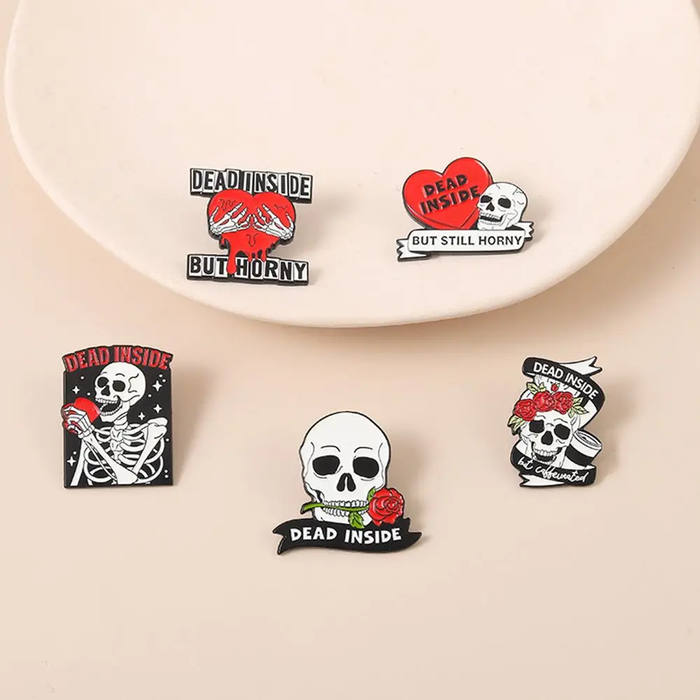Рюкзак в готическом стиле в форме сердца, женский череп, призрак, брошь в корейском стиле, декор для одежды, женские булавки для шарфа, эмалированные булавки на Хэллоуин