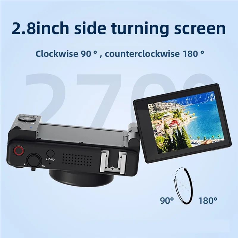 

APPLIA-цифровая фотография, компактная камера, 5K, 18-кратный цифровой зум, винтажный видеорегистратор для видеоблога, экран, веб-камера для селфи