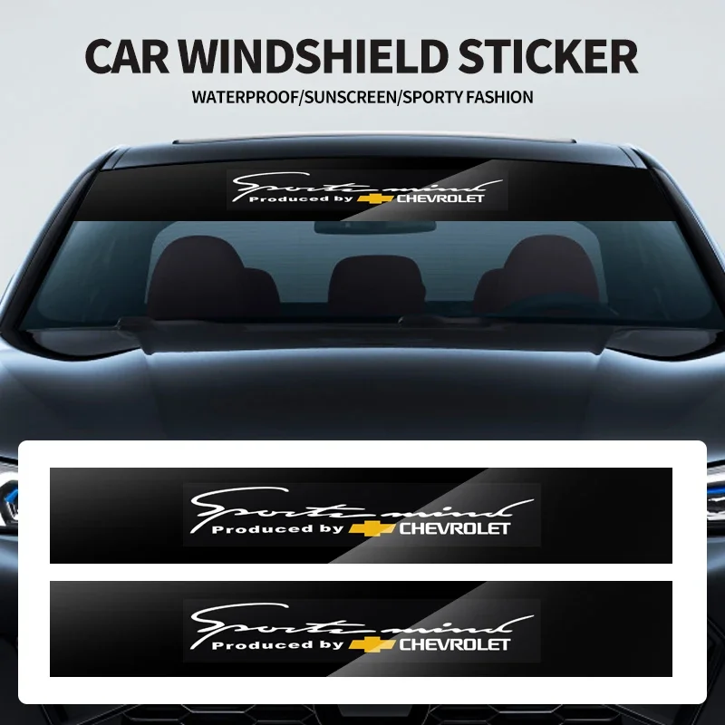 Pegatinas para parabrisas delantero de coche, calcomanías decorativas para Chevrolet Silverado Impala Malibu Equinox Cruze Camaro Cavalier Blazer
