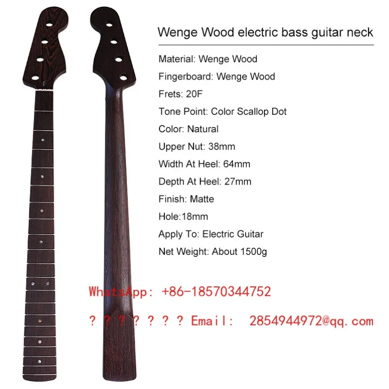 Wingwood Four-String Electric Bass Neck 20 Frets Matte DIY Assembly Accessories Spot