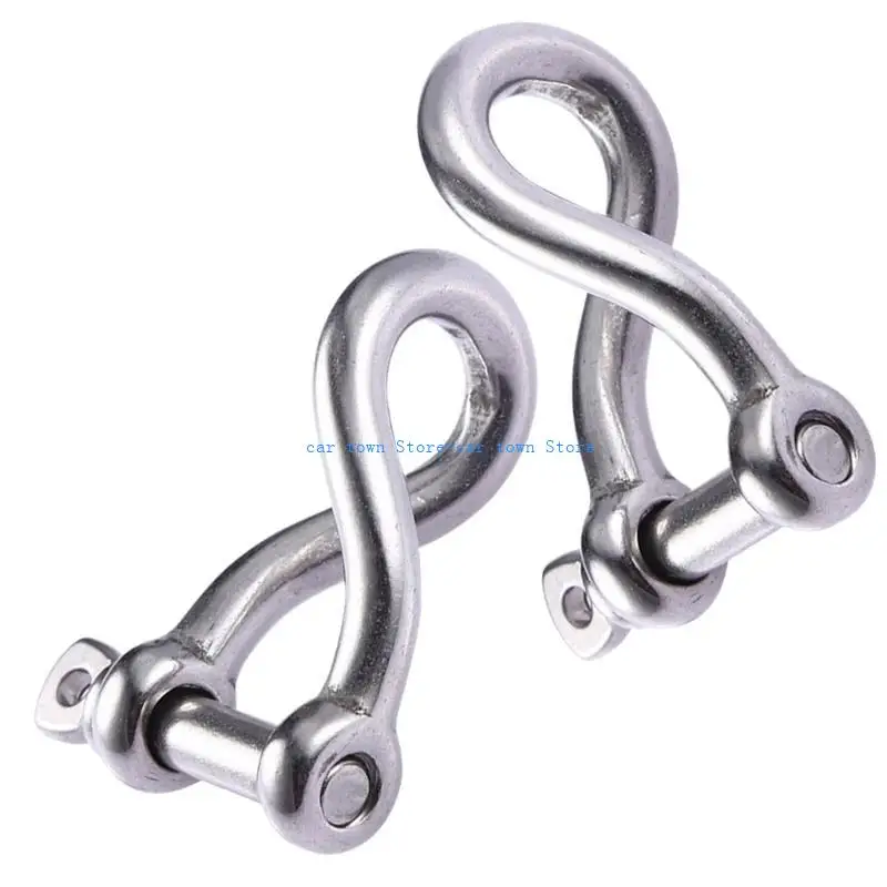 

RXJE 2Pcs Stainless Steel Twist Shackle Heavy Duty Shackle Shackle Screw Pin