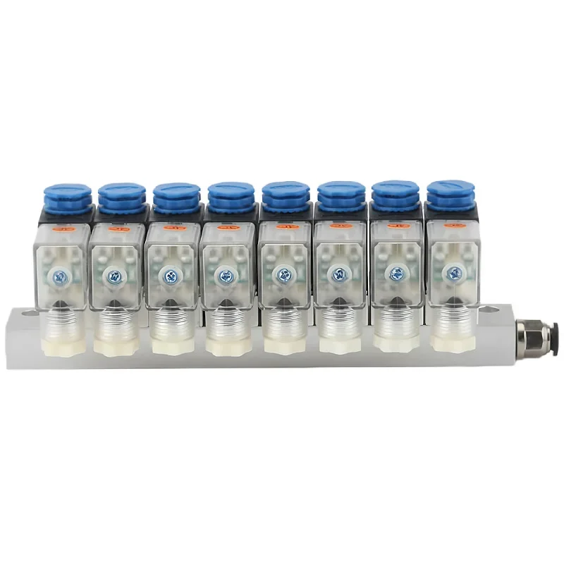 HLH 2V025-08 Multi-way Combination Type Solenoid Valve AC110V 24V Normally Closed AC220V DC12V DC24V Pneumatic Solenoid Valve 2V