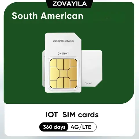 IoT 장치, 자동 판매기, GPS 추적기, 무선 인터콤 POS 사용, 남미, 4G LTE, 360MB용 SIM 카드 잠금 해제