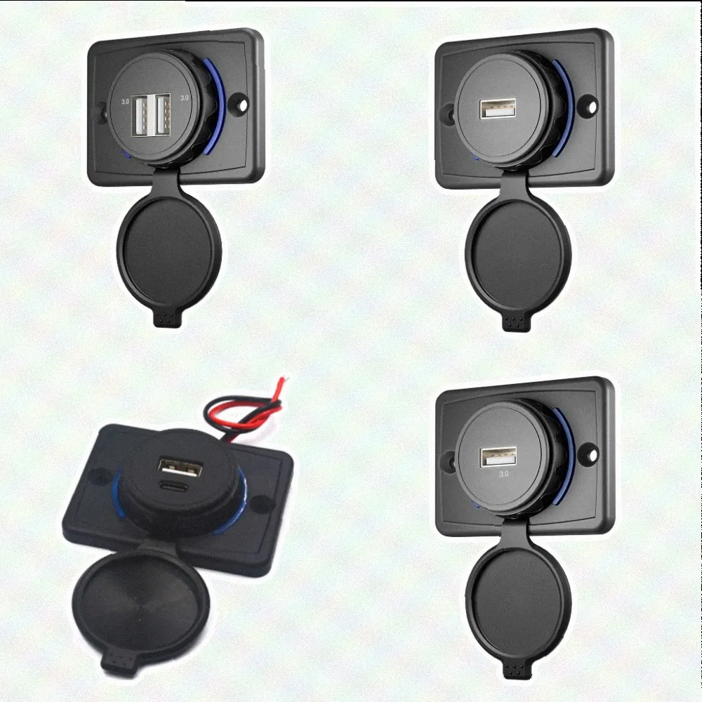 for Fast Charging For Car USB Port Charger with LED Light Supports for pd QC for Cars Motorcycles for atvs and Travel Trailers